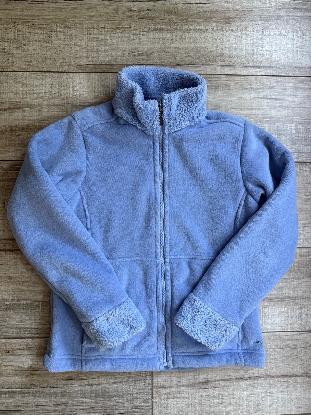 ⁠VTG 2005 Patagonia Periwinkle Blue Sherpa Trim Full Zip Fleece Jacket M